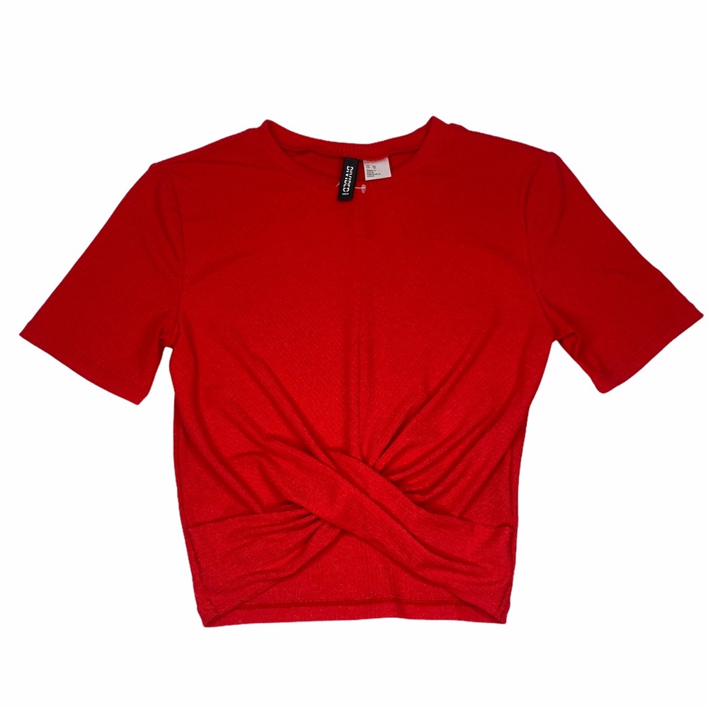 H&M Knot Red Crop Top Size XS